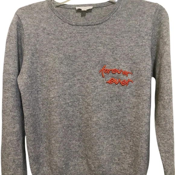 Gray Cashmere Wool Sweater Soft Forever Ever‎ Crewneck Oversized Cozy Cabin - Picture 2 of 7
